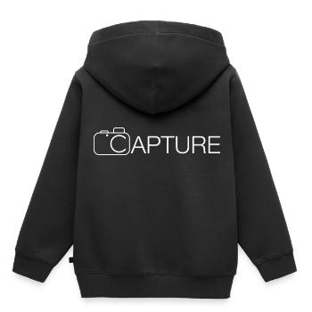 Mach ein Foto! - Kinder Premium Organic Hoodie - Schwarz - Hinten - AI Model Kid Male (0cm)