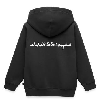 Battement de cœur de Salzbourg - Sweat Premium à capuche enfant bio - noir - Dos - AI Model Kid Male (0cm)