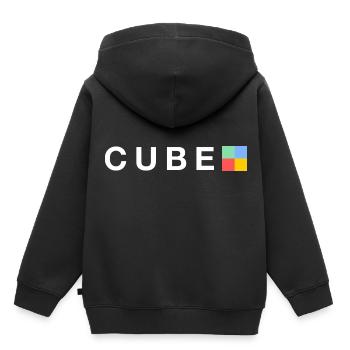 Cube Logo - Kinder Premium Organic Hoodie - Schwarz - Hinten - AI Model Kid Male (0cm)