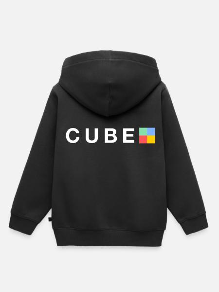 Cube Logo - Kinder Premium Organic Hoodie - Schwarz