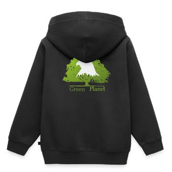 save the planet - Kinder Premium Organic Hoodie - Schwarz - Hinten - AI Model Kid Male (0cm)