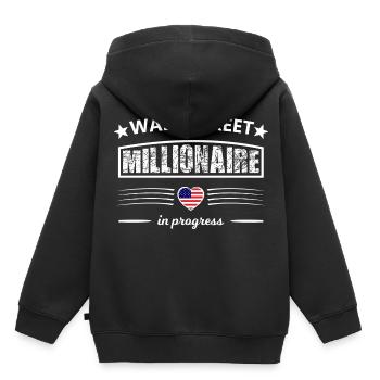 Millionnaire de Wall Street - Sweat Premium à capuche enfant bio - noir - Dos - AI Model Kid Male (0cm)