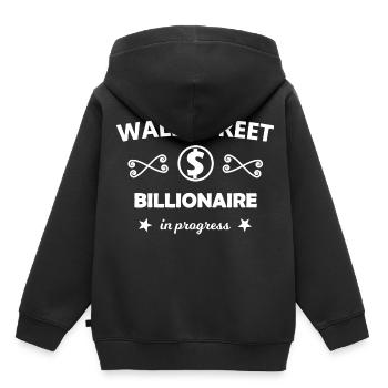 Der Börsen Milliardär - Kinder Premium Organic Hoodie - Schwarz - Hinten - AI Model Kid Male (0cm)