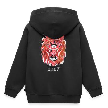 Negativer Löwe - Kinder Premium Organic Hoodie - Schwarz - Hinten - AI Model Kid Male (0cm)