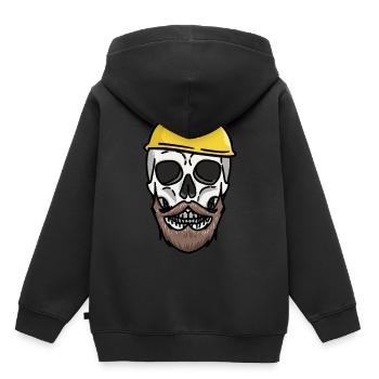 Handwerk Schutzhelm Totenkopf Baustelle Arbeit Job - Kinder Premium Organic Hoodie - Schwarz - Hinten - AI Model Kid Male (0cm)