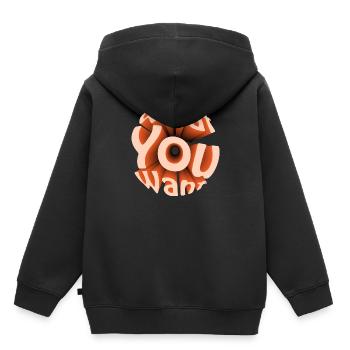 Ce que vous voulez dans la sphère 3D - Sweat Premium à capuche enfant bio - noir - Dos - AI Model Kid Male (0cm)