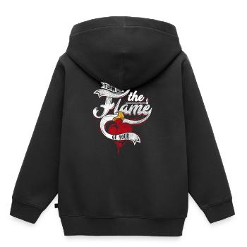 COEUR FEU - Cadeau romantique - Sweat Premium à capuche enfant bio - noir - Dos - AI Model Kid Male (0cm)