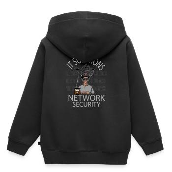 Network Security - IT - Computer - Netzwerk - Kinder Premium Organic Hoodie - Schwarz - Hinten - AI Model Kid Male (0cm)