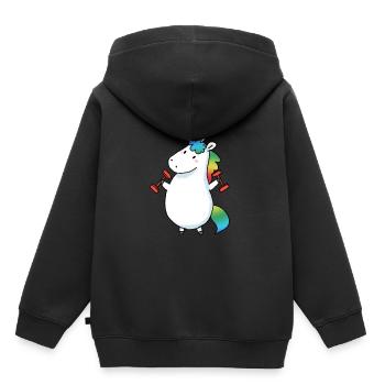Thick unicorn shirt - Kids Premium Organic Hoodie - black - Back - AI Model Kid Male (0cm)