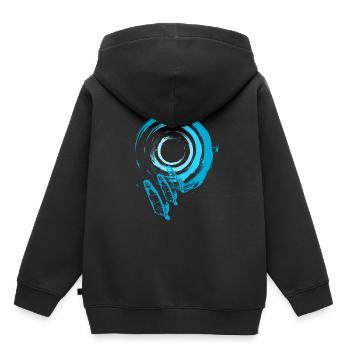 Windsurfing - Kinder Premium Organic Hoodie - Schwarz - Hinten - AI Model Kid Male (0cm)