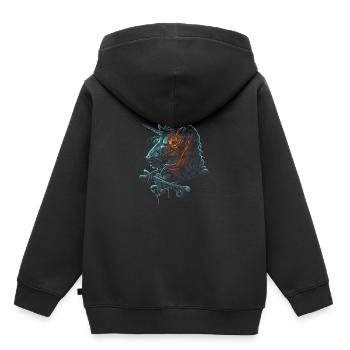 Totes Einhorn Pferd Dead Unicorn Premium Geschenk - Kinder Premium Organic Hoodie - Schwarz - Hinten - AI Model Kid Male (0cm)