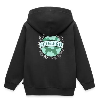Eco Non Ego Ecofriendly et le cadeau activiste - Sweat Premium à capuche enfant bio - noir - Dos - AI Model Kid Male (0cm)