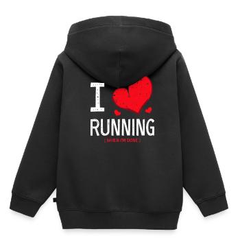 J’aime courir Joker personne cadeau - Sweat Premium à capuche enfant bio - noir - Dos - AI Model Kid Male (0cm)