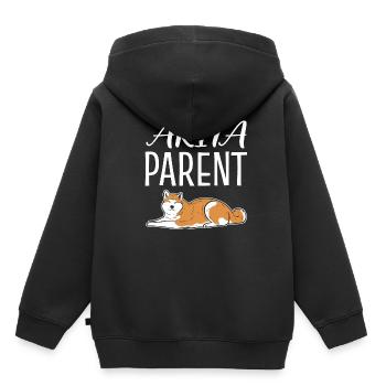 Akita Parent Chien Parents Cadeau - Sweat Premium à capuche enfant bio - noir - Dos - AI Model Kid Male (0cm)