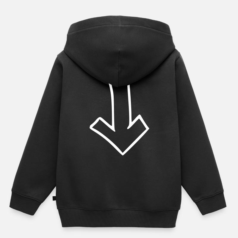 Flèche dessin esquisse blanc - Sweat Premium à capuche enfant bio - noir