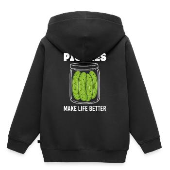 Gurke Gurken Essiggurke - Kinder Premium Organic Hoodie - Schwarz - Hinten - AI Model Kid Male (0cm)
