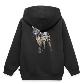 Zèbre - Sweat Premium à capuche enfant bio - noir - Dos - AI Model Kid Male (0cm)