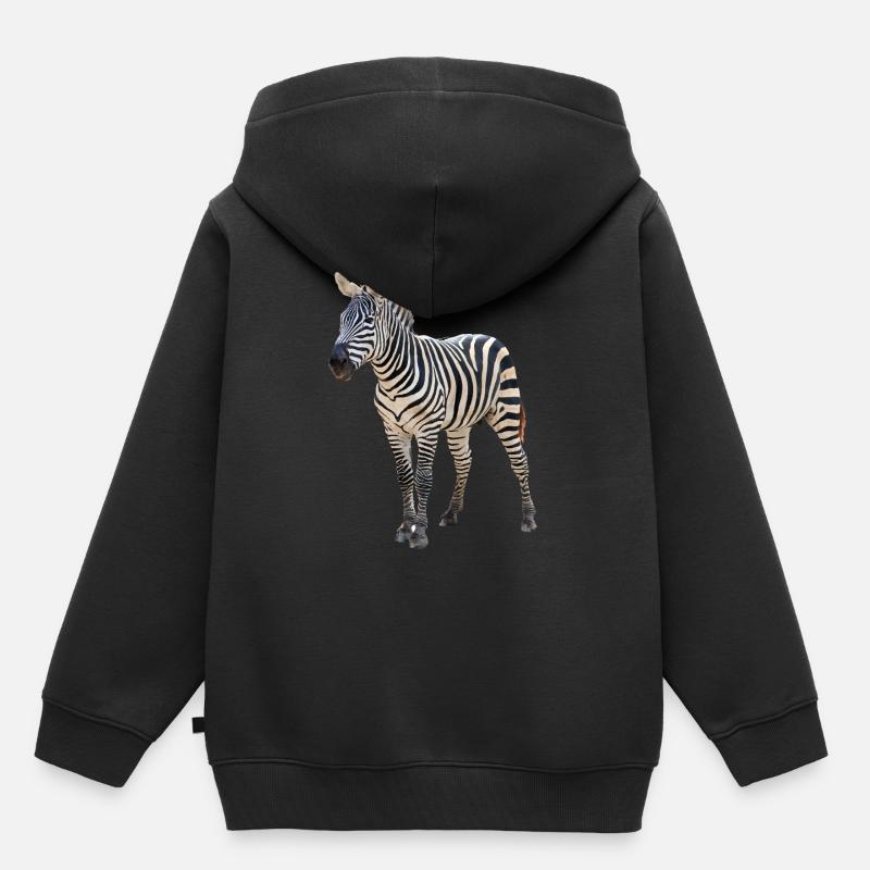 Zebra - Kinder Premium Organic Hoodie - Schwarz