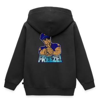 police - Sweat Premium à capuche enfant bio - noir - Dos - AI Model Kid Male (0cm)