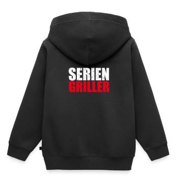 Gril en série grillades grill maître viande - Sweat Premium à capuche enfant bio - noir - Dos - AI Model Kid Male (0cm)
