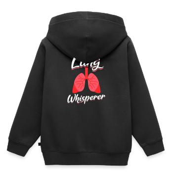Lung Whisperer Lunge Respiratory Therapist Gift - Kinder Premium Organic Hoodie - Schwarz - Hinten - AI Model Kid Male (0cm)
