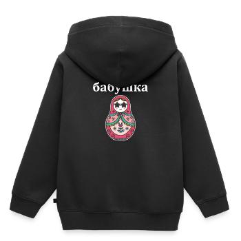 бабушка Babuschka Babushka Russische Oma Russisch - Kinder Premium Organic Hoodie - Schwarz - Hinten - AI Model Kid Male (0cm)