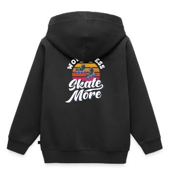 Fille en ligne patins à roulettes patinage à roulettes - Sweat Premium à capuche enfant bio - noir - Dos - AI Model Kid Male (0cm)