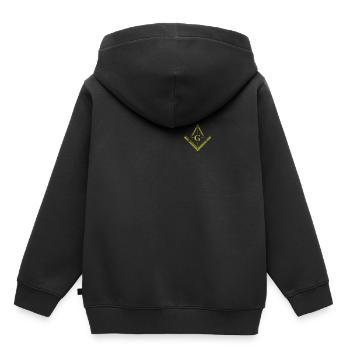 Maçon maçon illuminati Symbole Zirkel Angle - Sweat Premium à capuche enfant bio - noir - Dos - AI Model Kid Male (0cm)