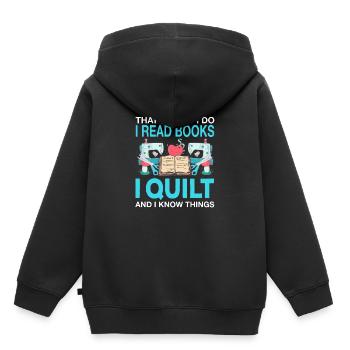 Quilt Steppen Quilting Nähen Stricken Nadel Quilt - Kinder Premium Organic Hoodie - Schwarz - Hinten - AI Model Kid Male (0cm)