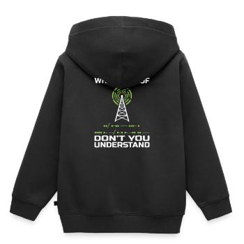 Radio amateur Ham Radio Radio Radio Amateufunker - Sweat Premium à capuche enfant bio - noir - Dos - AI Model Kid Male (0cm)