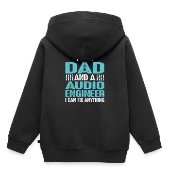 Ingénieur du son Ingénieur son Ingénieur musique DJ - Sweat Premium à capuche enfant bio - noir - Dos - AI Model Kid Male (0cm)