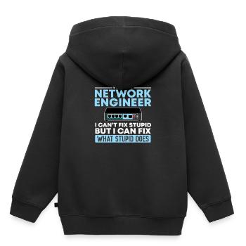 Netzwerktechniker Informatik Netzwerk Technk IT - Kinder Premium Organic Hoodie - Schwarz - Hinten - AI Model Kid Male (0cm)