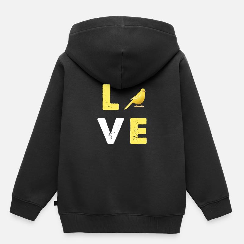 Canaris oiseau de compagnie Canari oiseaux Oiseaux - Sweat Premium à capuche enfant bio - noir