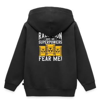 Chimiothérapie chimio cancer Radiologie Radiologie - Sweat Premium à capuche enfant bio - noir - Dos - AI Model Kid Male (0cm)