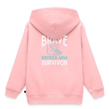 Gebrochener Arm Knochenbruch Arm Verletzung - Kinder Premium Organic Hoodie - Rosa - Hinten - AI Model Kid Female (0cm)