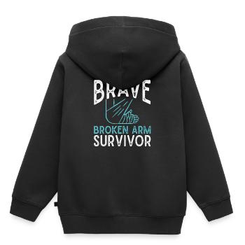 Gebrochener Arm Knochenbruch Arm Verletzung - Kinder Premium Organic Hoodie - Schwarz - Hinten - AI Model Kid Male (0cm)