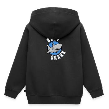 Hai - Kinder Premium Organic Hoodie - Schwarz - Hinten - AI Model Kid Male (0cm)