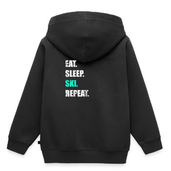 Ski Ski Ski Ski Ski Ski - Sweat Premium à capuche enfant bio - noir - Dos - AI Model Kid Male (0cm)