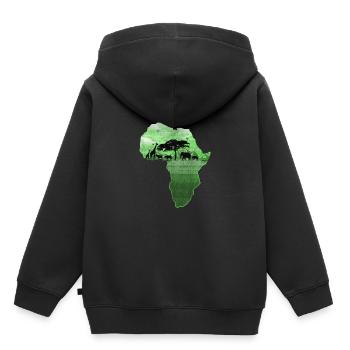 Afrique - Sweat Premium à capuche enfant bio - noir - Dos - AI Model Kid Male (0cm)