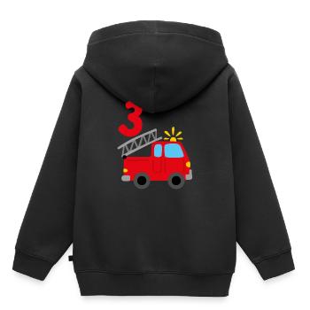 Feuerwehrauto 3. Geburtstag Geburtstagsparty - Kinder Premium Organic Hoodie - Schwarz - Hinten - AI Model Kid Male (0cm)