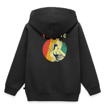 fencing retro - Fechten - Fecht - Säbel - Shirt - Kinder Premium Organic Hoodie - Schwarz - Hinten - AI Model Kid Male (0cm)