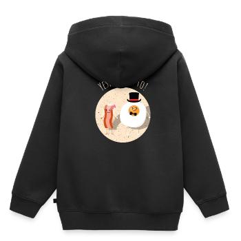 Speck Bacon Ei Lecker Essen Hochzeit Heiraten - Kinder Premium Organic Hoodie - Schwarz - Hinten - AI Model Kid Male (0cm)