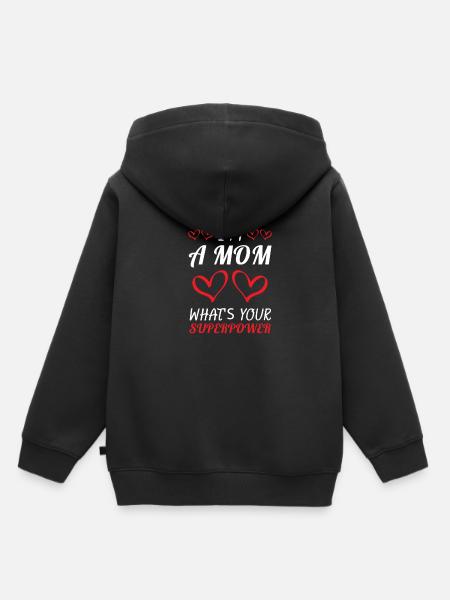 Mom Superpower - Mutter - Shirt - Kinder Premium Organic Hoodie - Schwarz