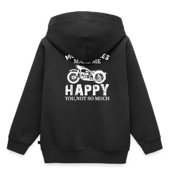 Moto moto moto shirt - Sweat Premium à capuche enfant bio - noir - Dos - AI Model Kid Male (0cm)