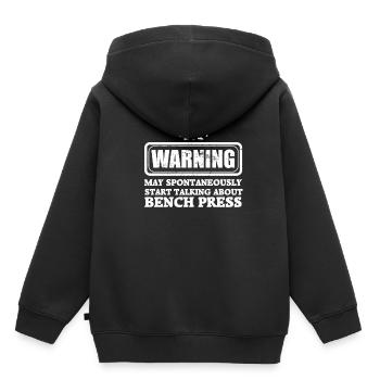 Bankdrücken Krafttraining Kraftsport Powerlifting - Kinder Premium Organic Hoodie - Schwarz - Hinten - AI Model Kid Male (0cm)