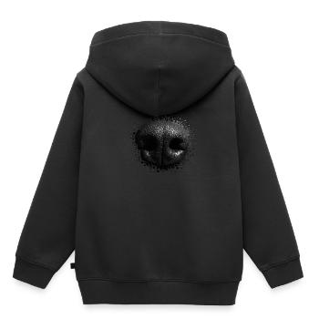 Chien museau - Sweat Premium à capuche enfant bio - noir - Dos - AI Model Kid Male (0cm)
