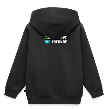Du bekloppt Ich bekloppt Wir freunde Kommunikation - Kinder Premium Organic Hoodie - Schwarz - Hinten - AI Model Kid Male (0cm)