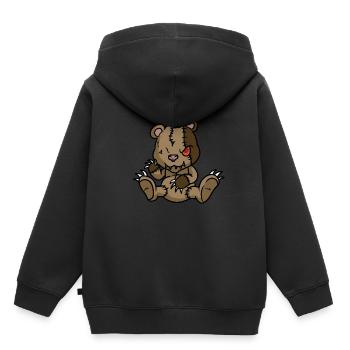 Horreur Teddy Bear Halloween - Sweat Premium à capuche enfant bio - noir - Dos - AI Model Kid Male (0cm)