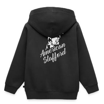 American Stafford Hund Hundebesiter Geschenk - Kinder Premium Organic Hoodie - Schwarz - Hinten - AI Model Kid Male (0cm)