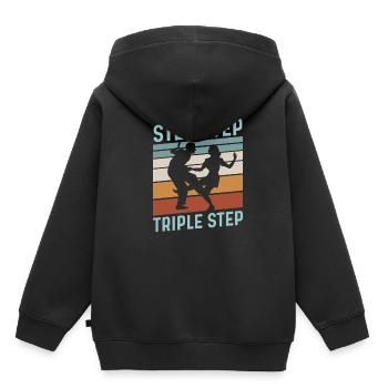 Step Step Triple Step Zitat für einen Lindy Hop - Kinder Premium Organic Hoodie - Schwarz - Hinten - AI Model Kid Male (0cm)